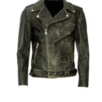 Vintage lined leather biker