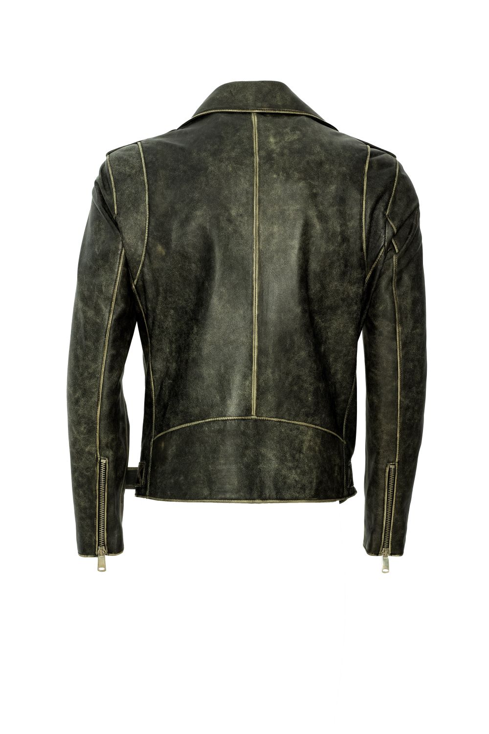 Vintage lined leather biker back