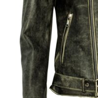 Vintage lined leather biker detail pocket