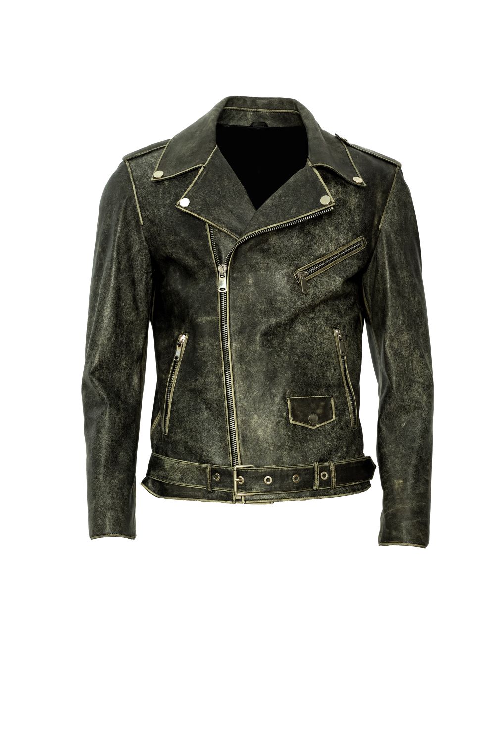 Vintage lined leather biker